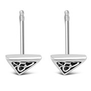 Tiny Solid Silver Trinity Stud Earrings, ep281